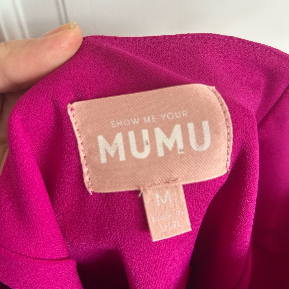 Show Me Your Mumu Magenta Eden Midi Dress Sz M - Picture 3 of 4